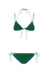 Oseree Two-tone Nylon Blend Lumiere Bikini In Emeraldgreenoceanblue