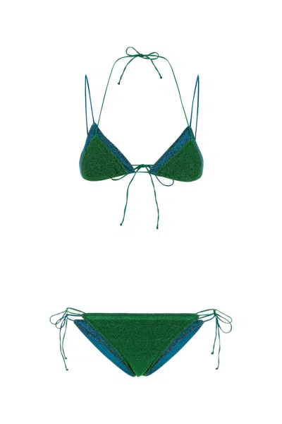 Oseree Two-tone Nylon Blend Lumiere Bikini In Multicolour