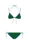 Oseree Two-tone Nylon Blend Lumiere Bikini In Green