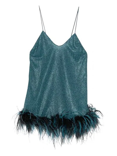 Oseree V-neck Mini Dress In Blue