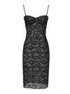 Oseree O-lover Floral Lace Midi Dress In Black
