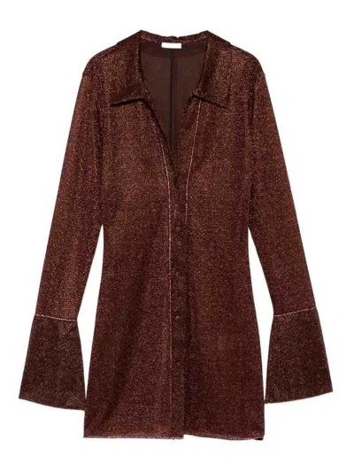 Oseree Vestido Midi - Marrón