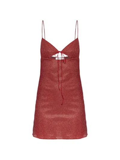 Oseree V-neck Cut-out Mini Dress In Red