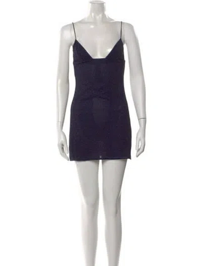 Pre-owned Oseree V-neck Mini Dress In Multi