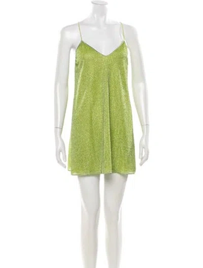 Pre-owned Oseree V-neck Sleeveless Crop Top In Green