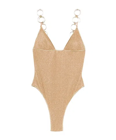 Oseree V-neck Swimsuit In Brown