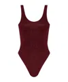 Oseree Wide Strap One Piece Swimsuit In Burgundy