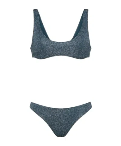 Oseree Wide-strap Two-piece Bikini In Blue