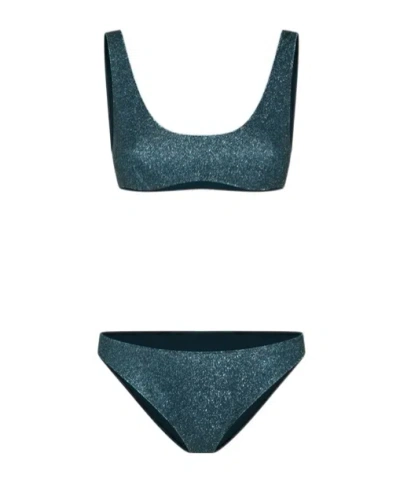 Oseree Wide-strap Bikini Two-piece Set In Blue