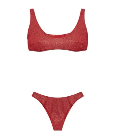 Oseree Wide-strap Bikini Two-piece Set In Red