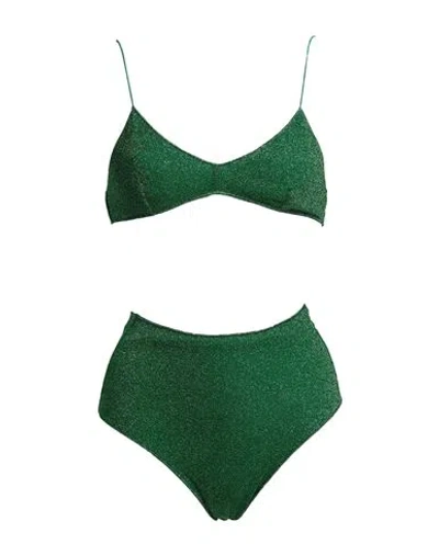 Oseree Oséree Woman Bikini Green Size Xl Polyamide, Metallic Fiber