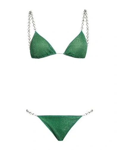 Oseree Oséree Woman Bikini Green Size S Polyamide, Metal