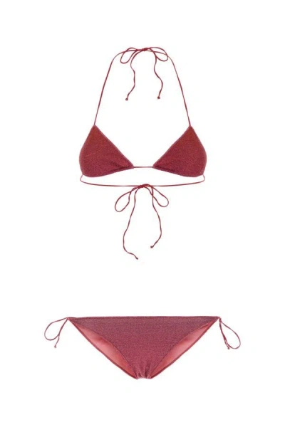 Oseree Women Dark Pink Nylon Blend Bikini In Multicolour