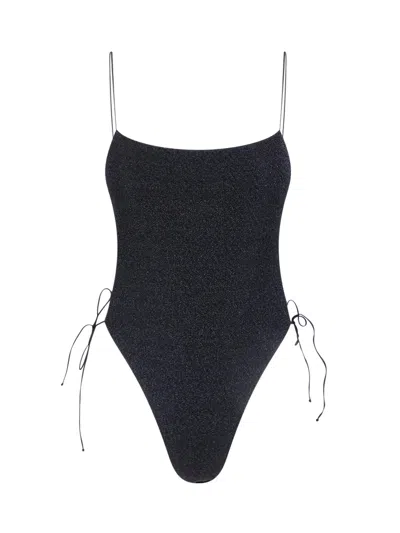 Oseree Women's Metallic Lurex One-piece Swimsuit In Black