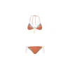 Oseree Womens Crystal - Orange Lumière Bi-colour Double Kini Bikini Set