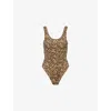 Oseree Oséree Animalier Lumier Sporty Maillot One-piece Swimsuit In Leopard