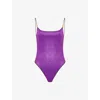 Oseree Womens Purple Glazed Lumiere Maillot Swimsuit In Purple
