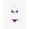 Oseree Womens Glazed Lumière Two-piece Bikini Set Purple