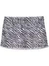 Oseree Zebra-print Lurex Mini Skirt In Black