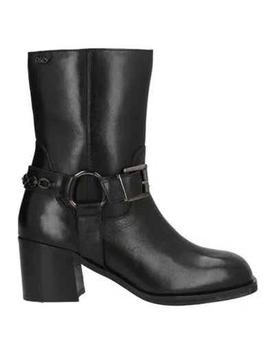 Osey Woman Ankle Boots Black Size 9 Leather