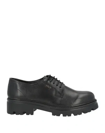 Osey Woman Lace-up Shoes Black Size 9 Leather