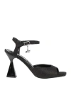 Osey Woman Sandals Black Size 8 Textile Fibers In Black