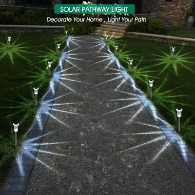 Oshana 10-pack Solar Pathway Lights - Waterproof Stainless Steel