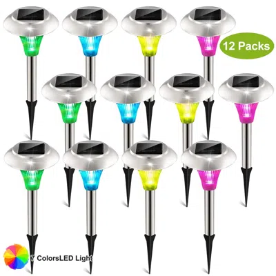 Oshana 12packs Solar Garden Lights Outdoor Ip44 Waterproof Solar Pathway Lights Color Changing Landscape La