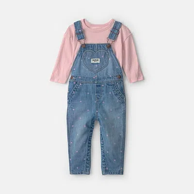 Oshkosh Baby Girls 2-pc. Overall Set In Blue