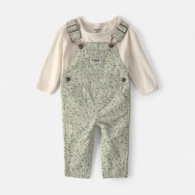 Oshkosh Baby Girls 2-pc. Overall Set In Green