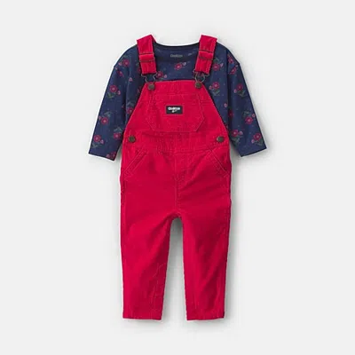 Oshkosh Baby Girls Overall Set In Red