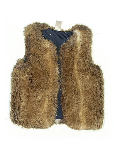 Pre-owned Oshkosh B'gosh Kids' Faux Fur Vest In Brown