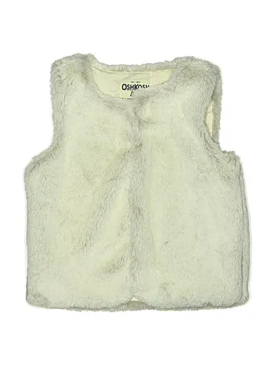 Pre-owned Oshkosh B'gosh Kids' Faux Fur Vest In White