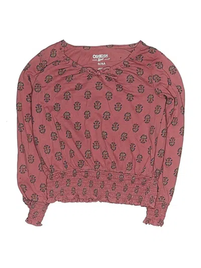 Pre-owned Oshkosh B'gosh Kids' Long Sleeve Blouse In Burgundy
