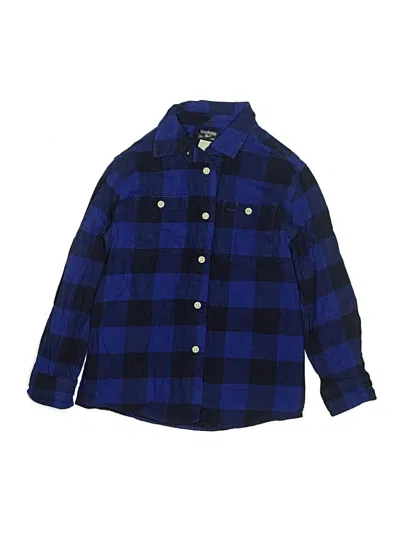 Pre-owned Oshkosh B'gosh Kids' Long Sleeve Button Down Shirt In Blue
