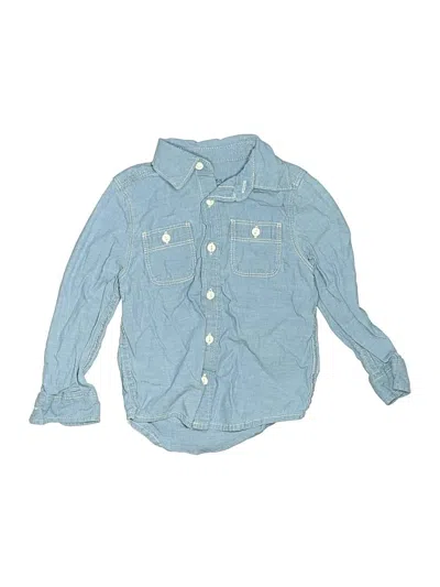 Pre-owned Oshkosh B'gosh Kids' Long Sleeve Button Down Shirt In Blue