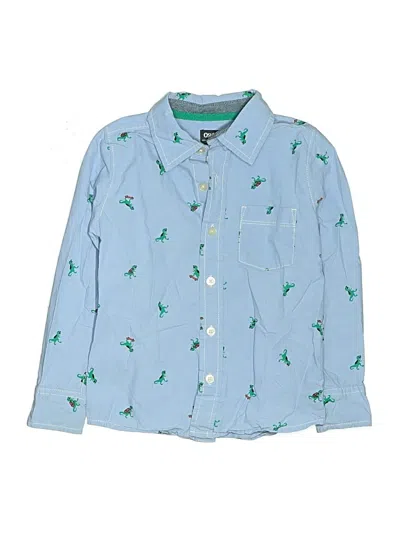 Pre-owned Oshkosh B'gosh Kids' Long Sleeve Button Down Shirt In Blue
