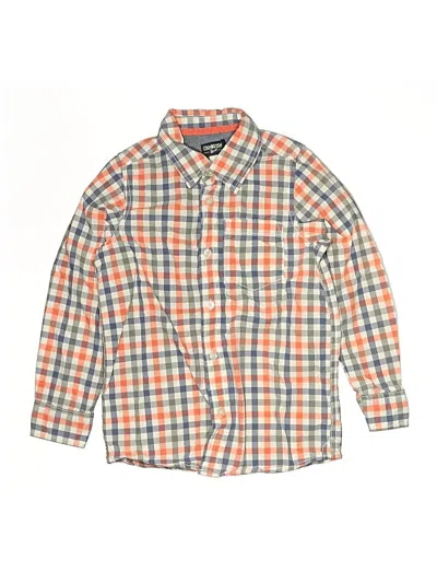 Pre-owned Oshkosh B'gosh Kids' Long Sleeve Button Down Shirt In Orange