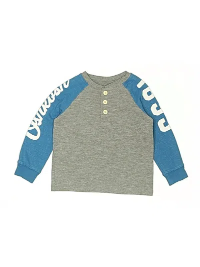 Pre-owned Oshkosh B'gosh Kids' Long Sleeve Henley Shirt In Gray