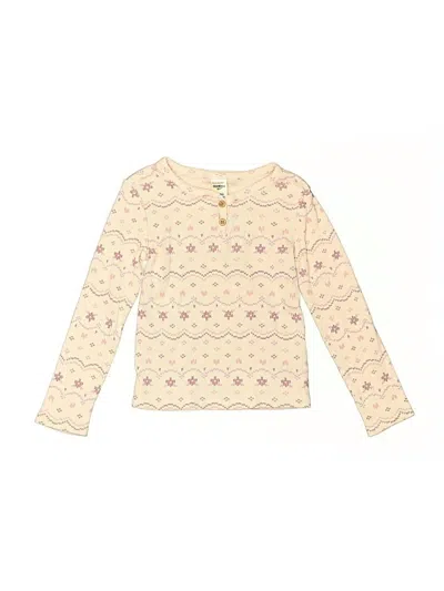 Pre-owned Oshkosh B'gosh Kids' Long Sleeve Henley Shirt In White