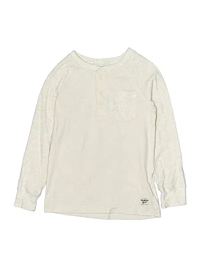 Pre-owned Oshkosh B'gosh Kids' Long Sleeve Henley Shirt In White