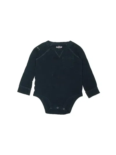 Pre-owned Oshkosh B'gosh Kids' Long Sleeve Onesie In Blue