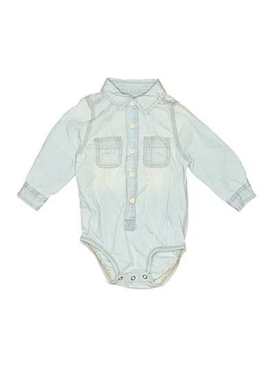 Pre-owned Oshkosh B'gosh Kids' Long Sleeve Onesie In Blue