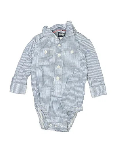 Pre-owned Oshkosh B'gosh Babies' Long Sleeve Onesie In Blue