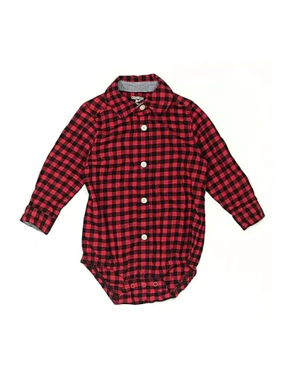 Pre-owned Oshkosh B'gosh Kids' Long Sleeve Onesie In Red