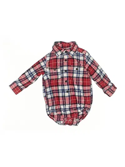 Pre-owned Oshkosh B'gosh Kids' Long Sleeve Onesie In Red