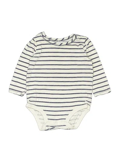 Pre-owned Oshkosh B'gosh Babies' Long Sleeve Onesie In White