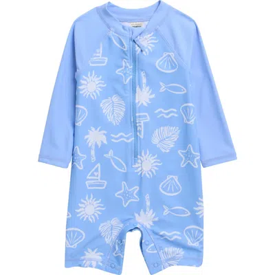 Oshkosh B'gosh Babies' Oshkosh Bgosh Seaside Long Sleeve One-piece Rashguard In Blue