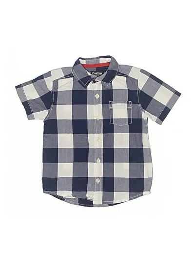 Pre-owned Oshkosh B'gosh Kids' Short Sleeve Button Down Shirt In Blue