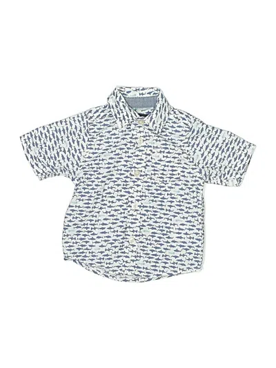 Pre-owned Oshkosh B'gosh Babies' Short Sleeve Button Down Shirt In Blue